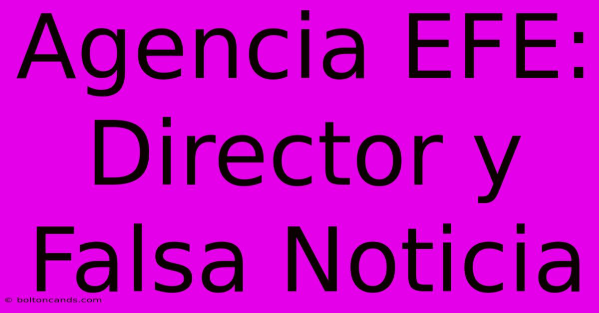 Agencia EFE: Director Y Falsa Noticia