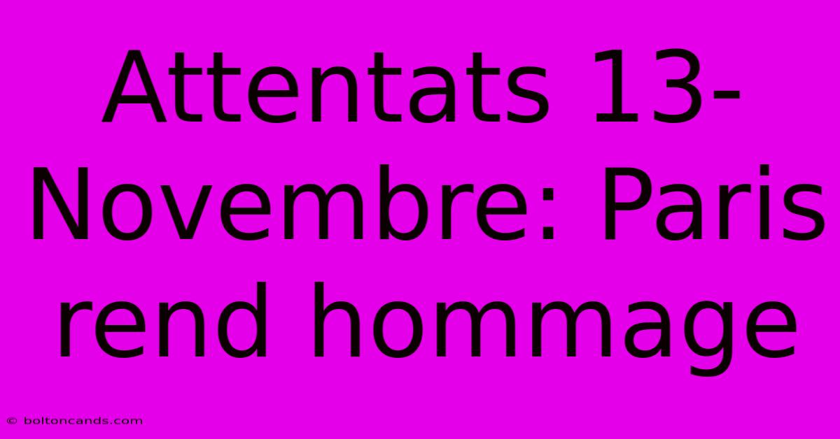 Attentats 13-Novembre: Paris Rend Hommage