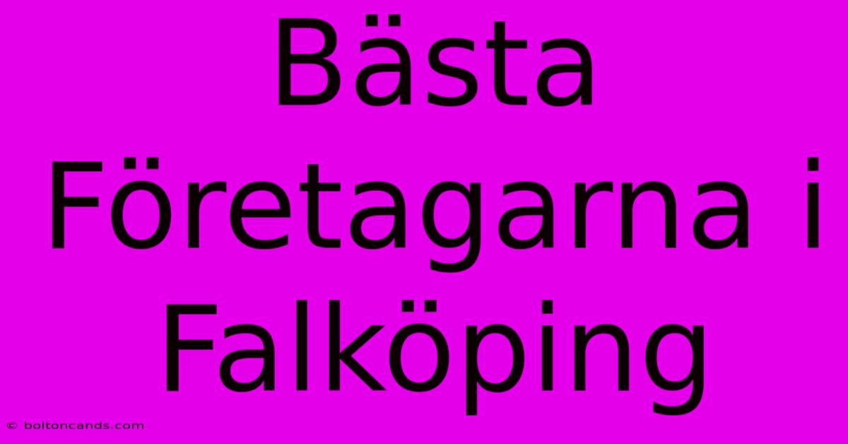 Bästa Företagarna I Falköping