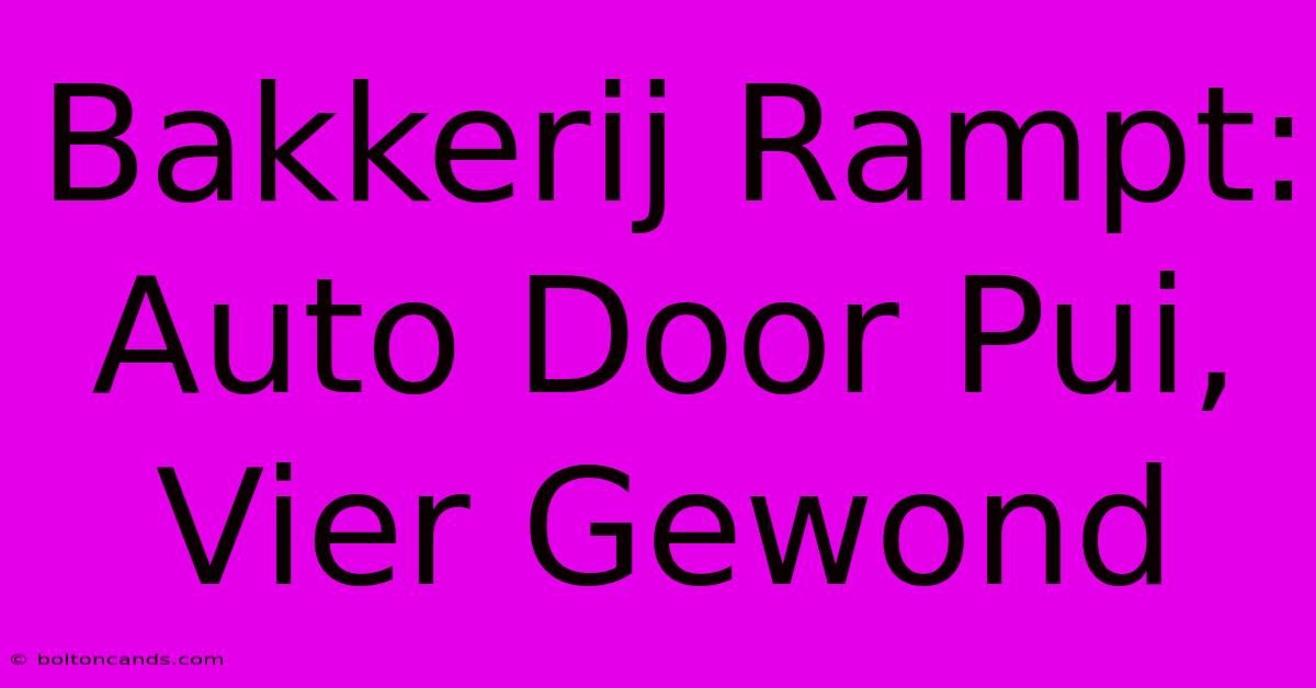 Bakkerij Rampt: Auto Door Pui, Vier Gewond