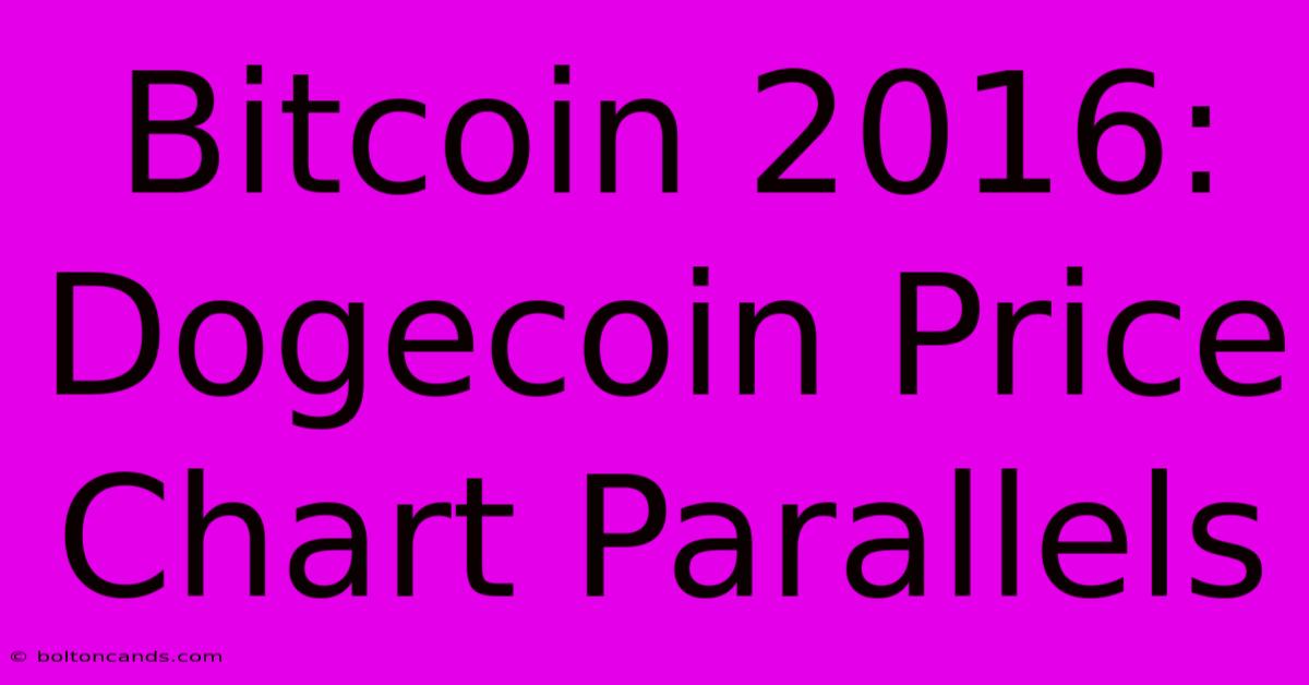 Bitcoin 2016: Dogecoin Price Chart Parallels 