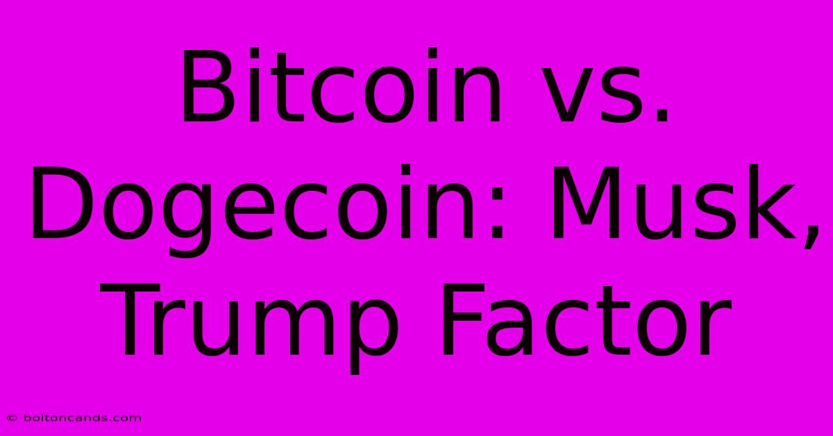 Bitcoin Vs. Dogecoin: Musk, Trump Factor