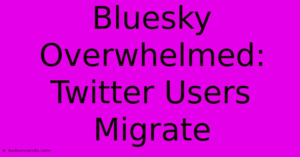 Bluesky Overwhelmed: Twitter Users Migrate