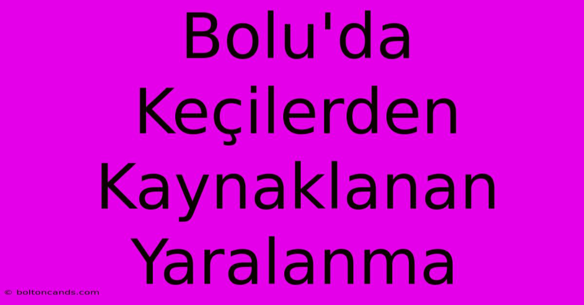 Bolu'da Keçilerden Kaynaklanan Yaralanma 