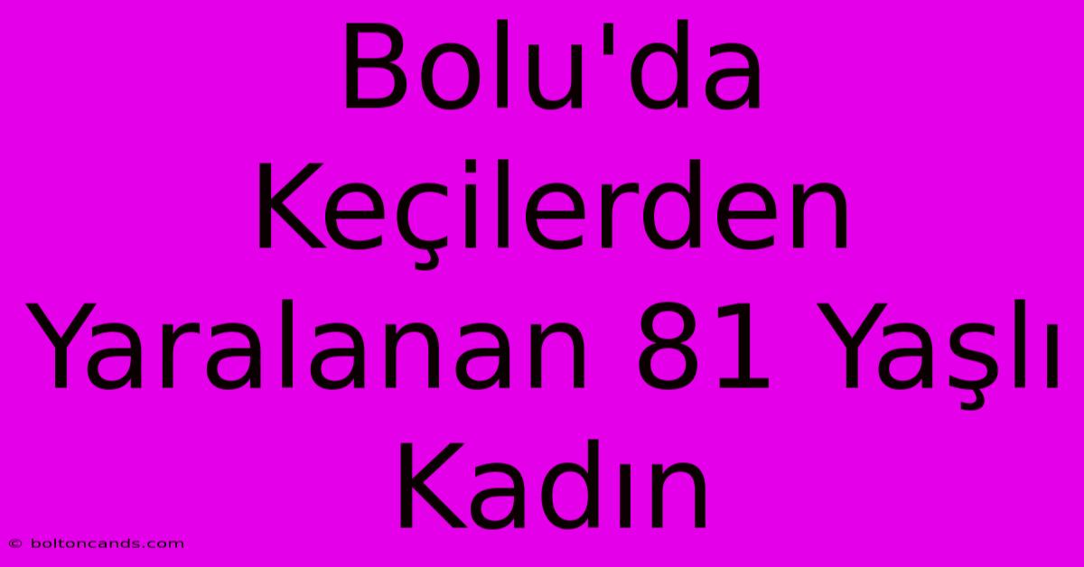 Bolu'da Keçilerden Yaralanan 81 Yaşlı Kadın