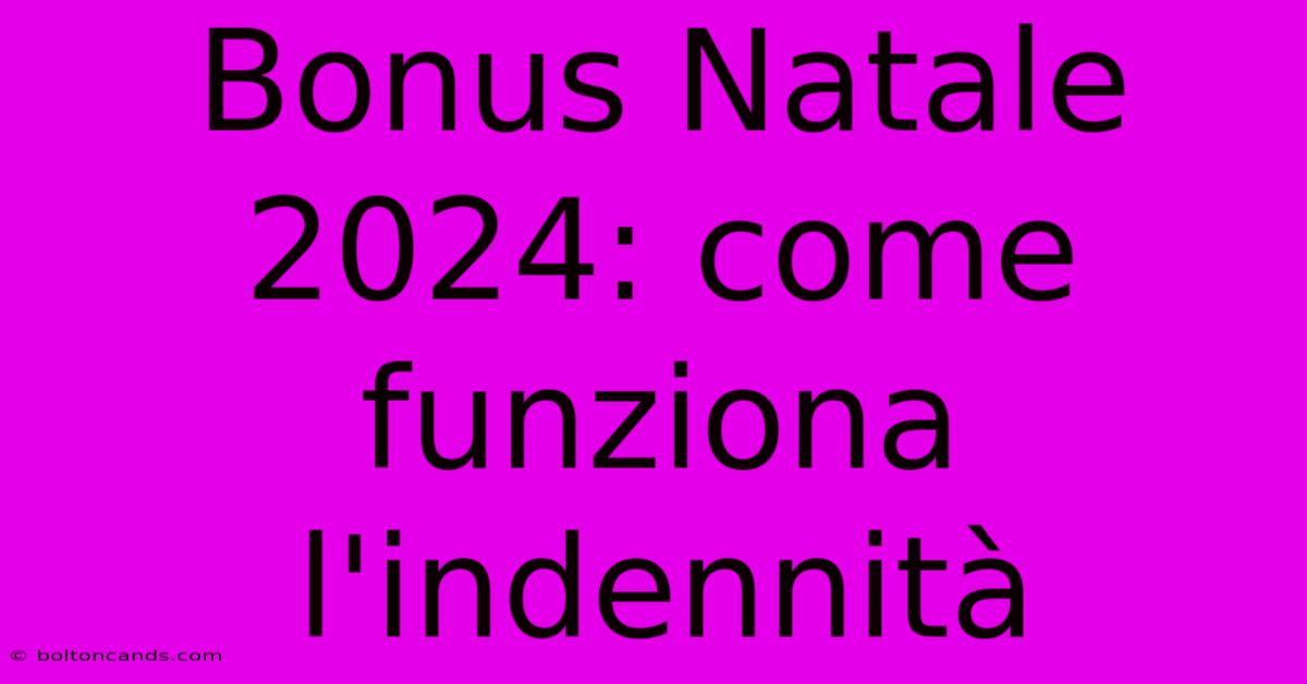 Bonus Natale 2024: Come Funziona L'indennità 