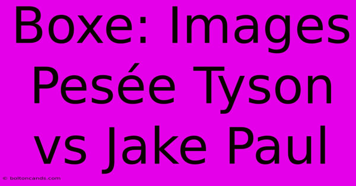 Boxe: Images Pesée Tyson Vs Jake Paul