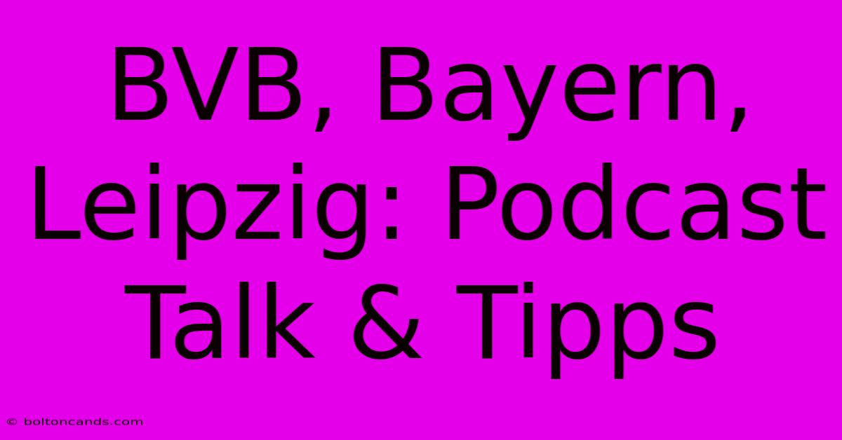 BVB, Bayern, Leipzig: Podcast Talk & Tipps