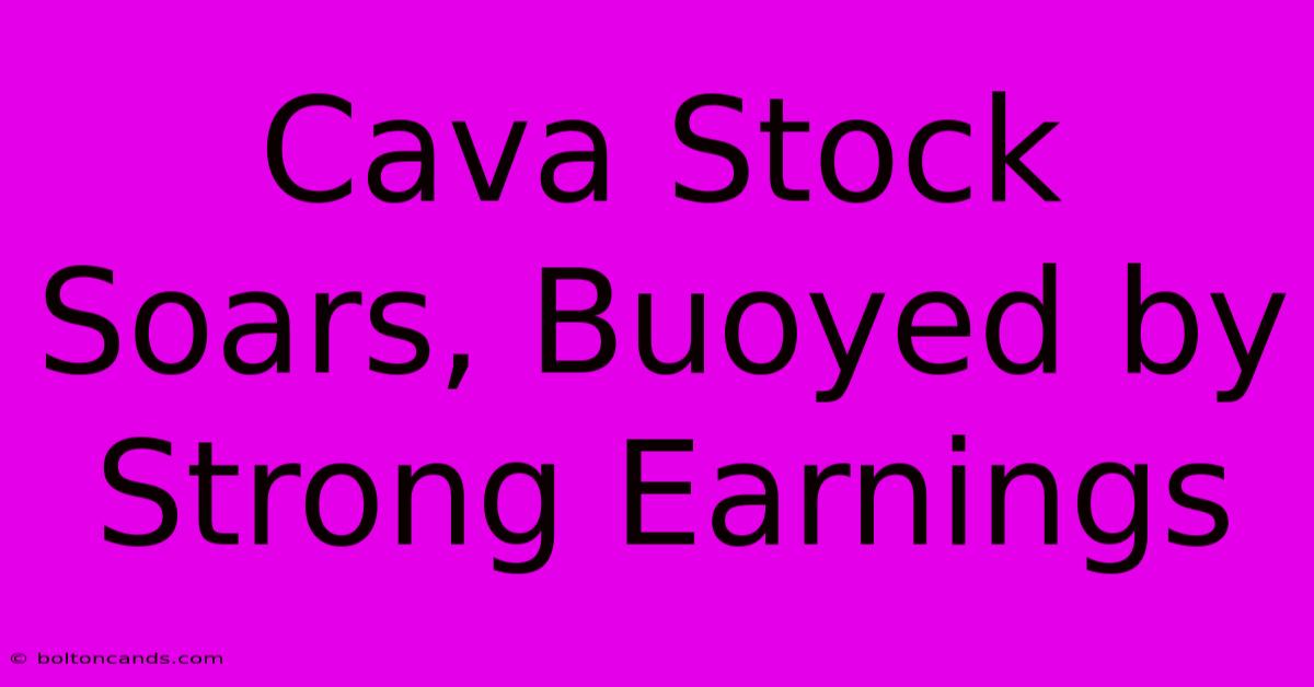 Cava Stock Soars, Buoyed By Strong Earnings