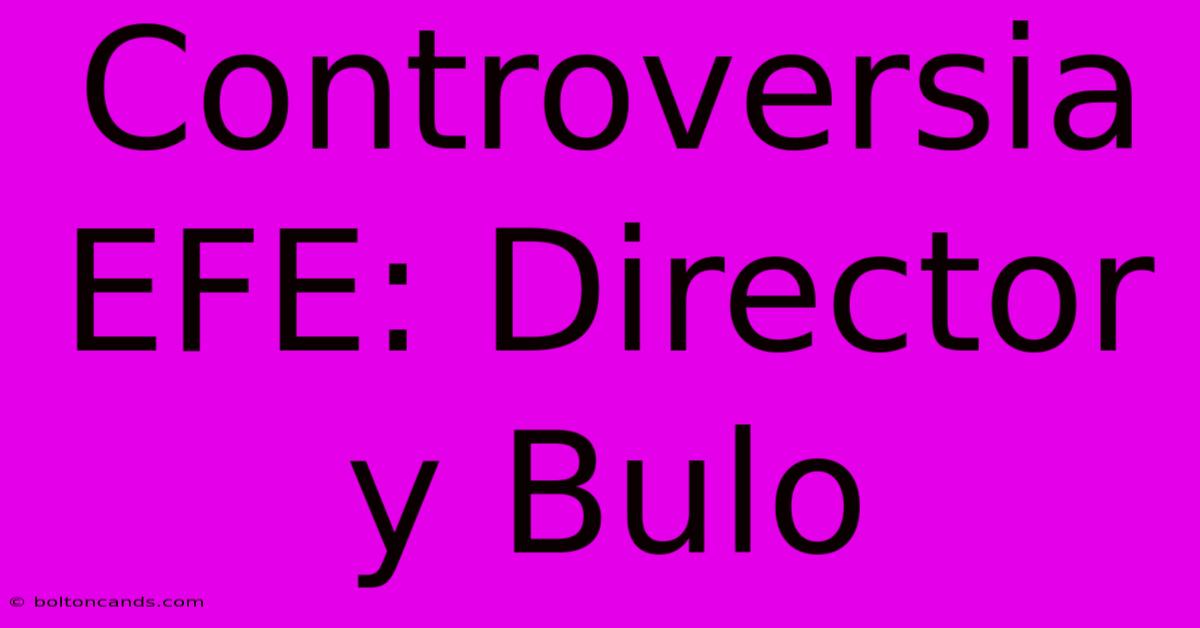 Controversia EFE: Director Y Bulo