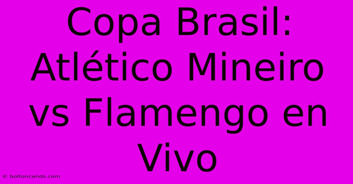 Copa Brasil: Atlético Mineiro Vs Flamengo En Vivo