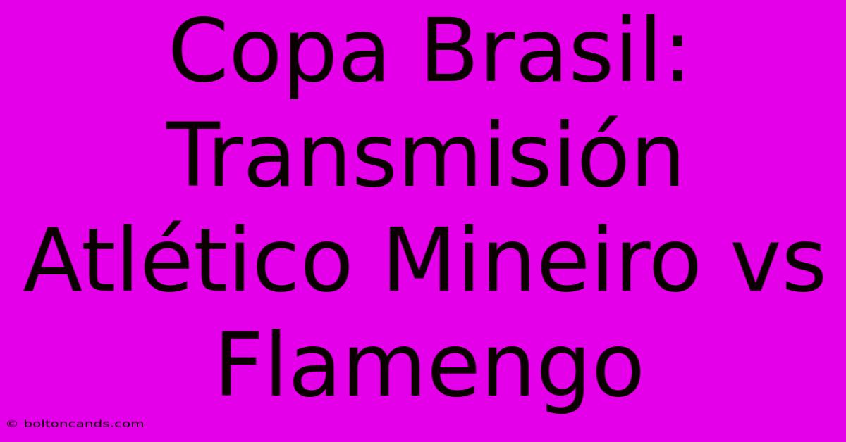 Copa Brasil: Transmisión Atlético Mineiro Vs Flamengo 