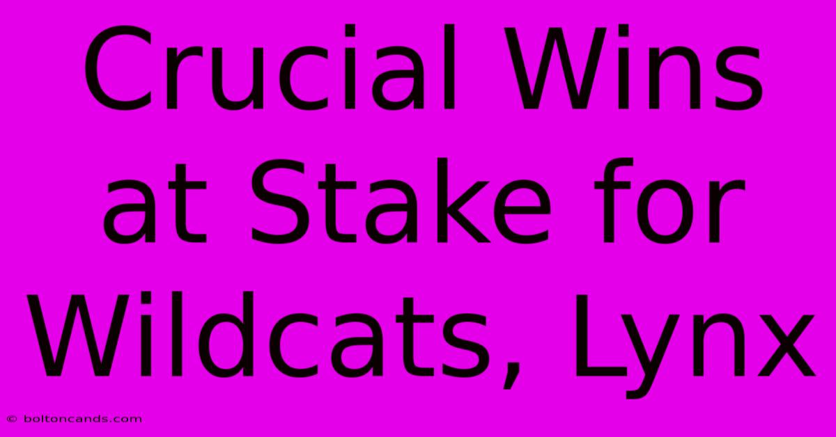 Crucial Wins At Stake For Wildcats, Lynx