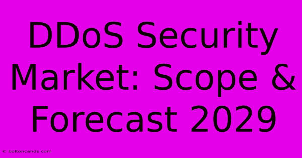 DDoS Security Market: Scope & Forecast 2029 