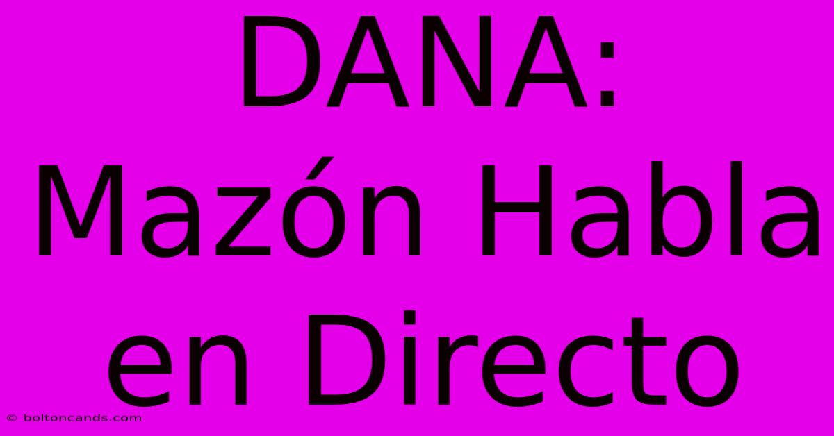 DANA: Mazón Habla En Directo 