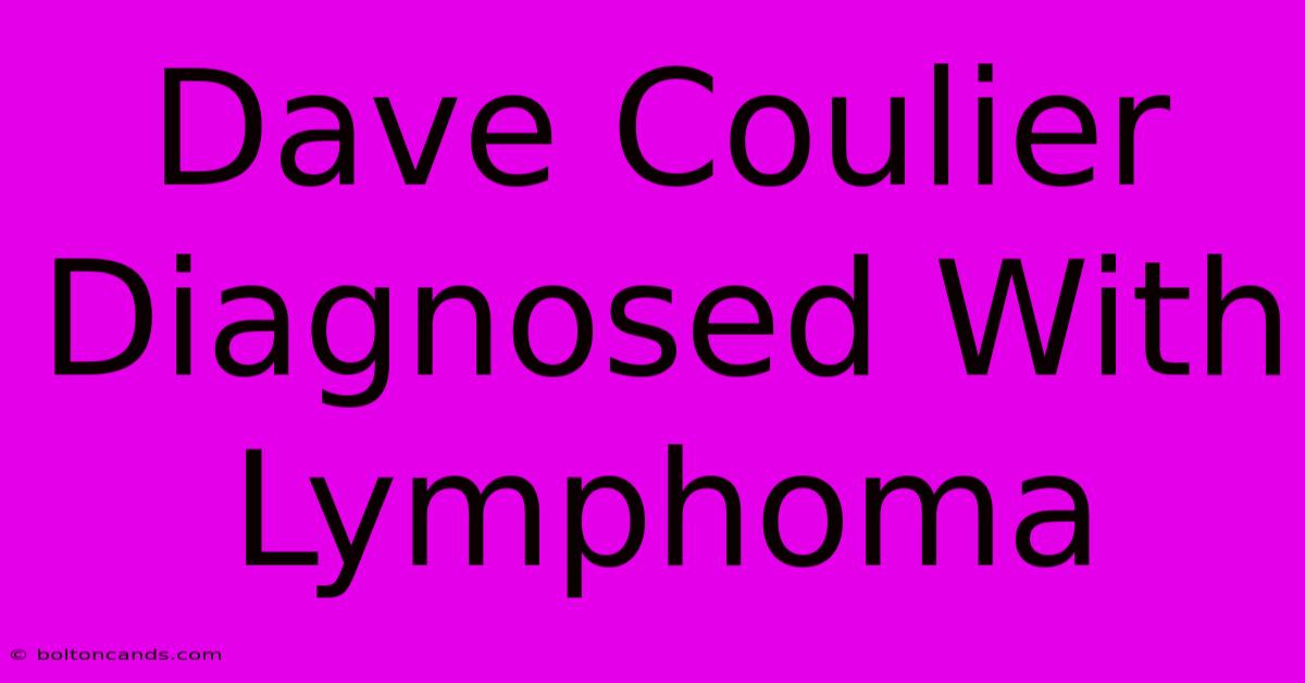 Dave Coulier Diagnosed With Lymphoma