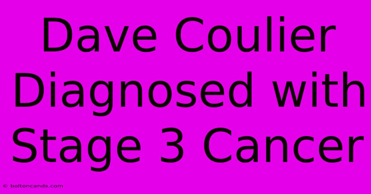 Dave Coulier Diagnosed With Stage 3 Cancer