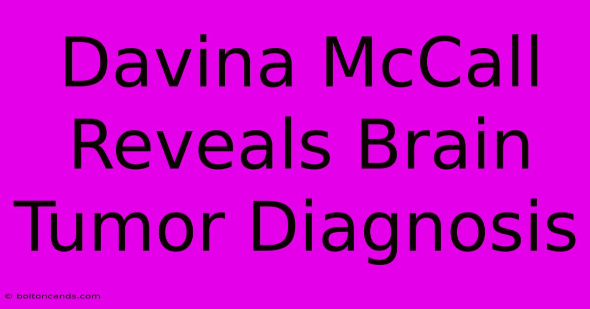 Davina McCall Reveals Brain Tumor Diagnosis