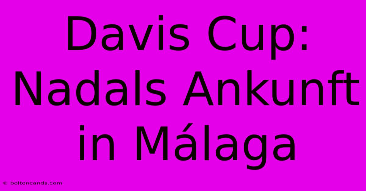 Davis Cup: Nadals Ankunft In Málaga