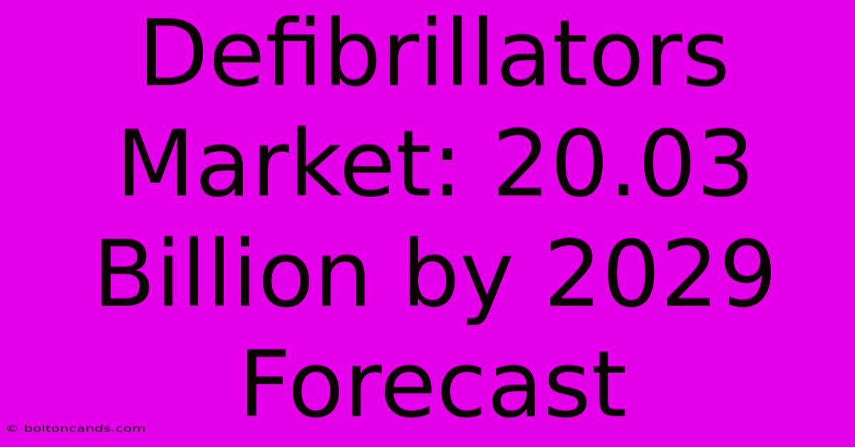 Defibrillators Market: 20.03 Billion By 2029 Forecast 