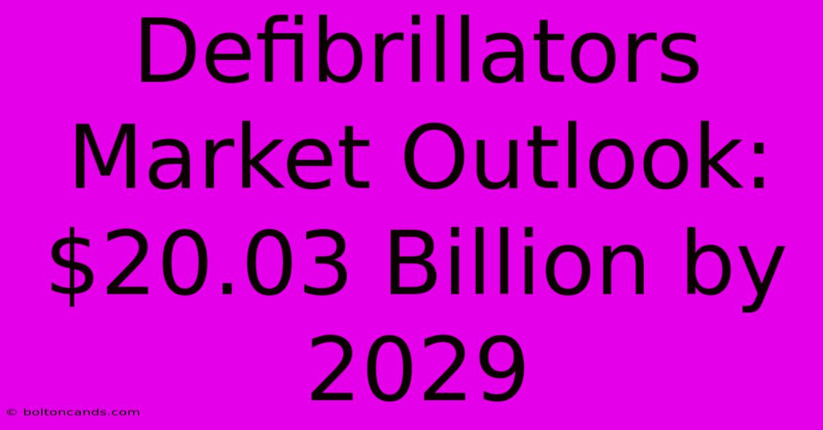 Defibrillators Market Outlook: $20.03 Billion By 2029