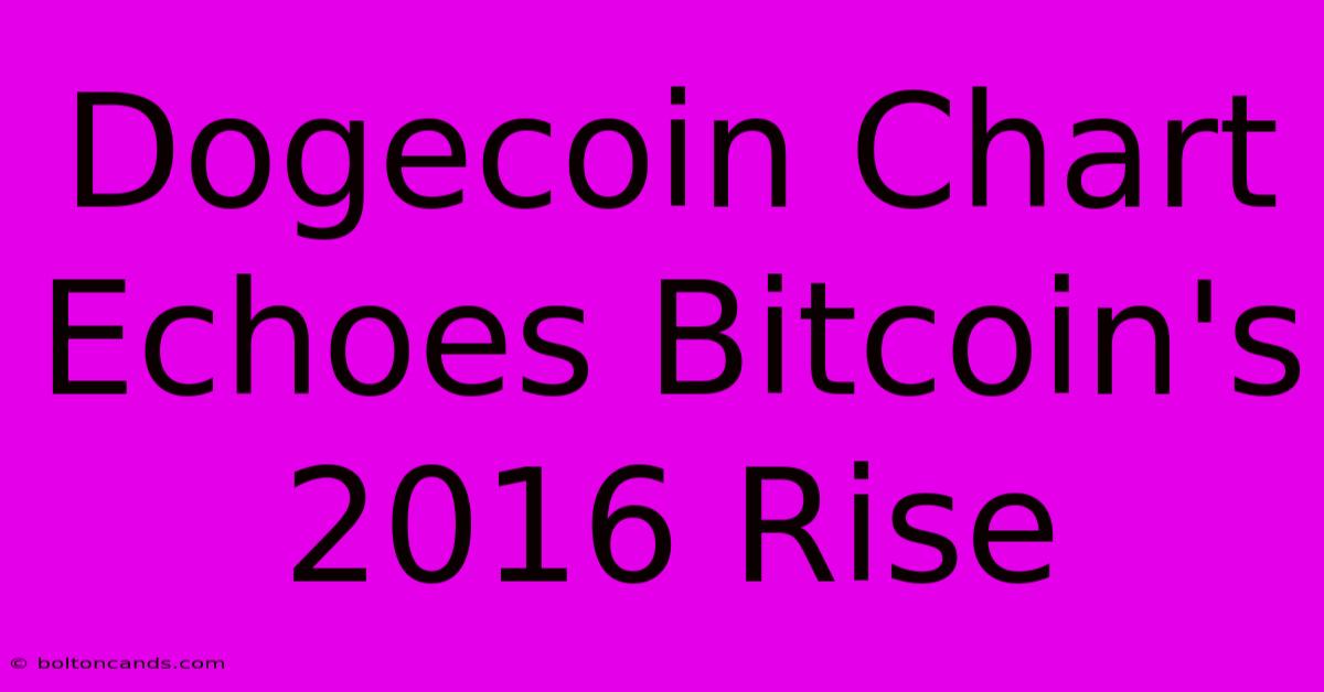 Dogecoin Chart Echoes Bitcoin's 2016 Rise