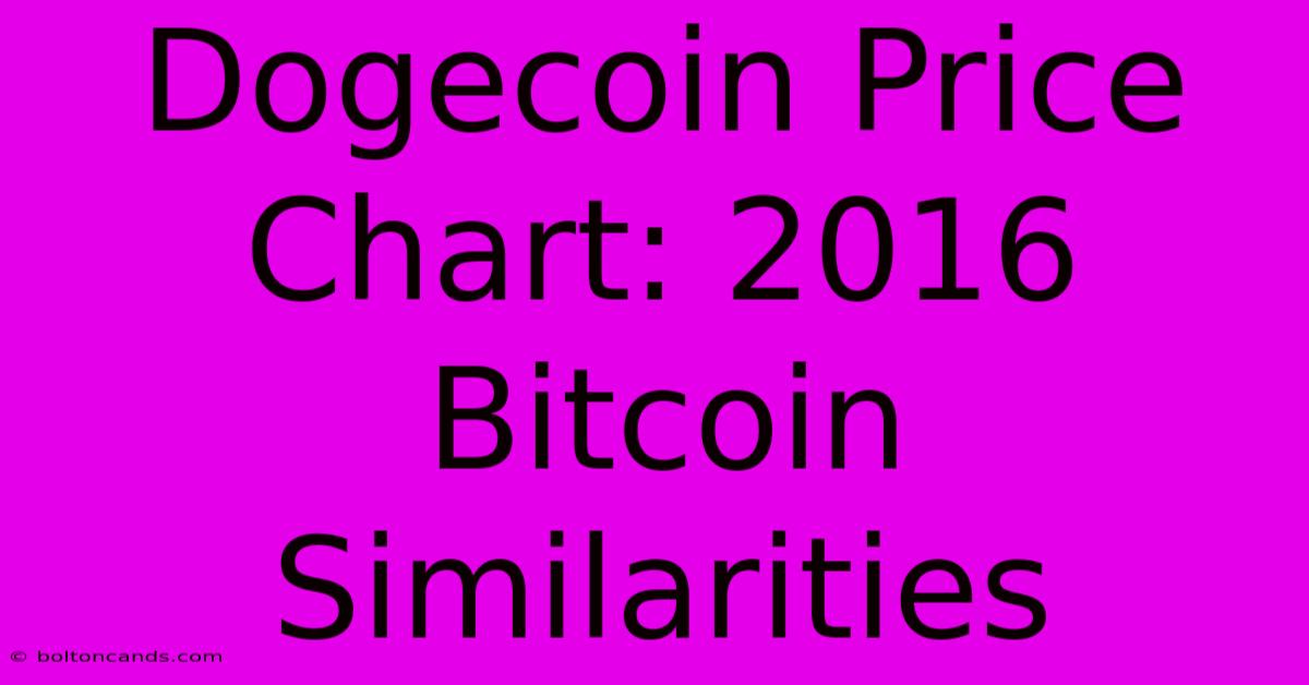 Dogecoin Price Chart: 2016 Bitcoin Similarities