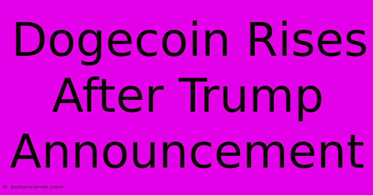 Dogecoin Rises After Trump Announcement