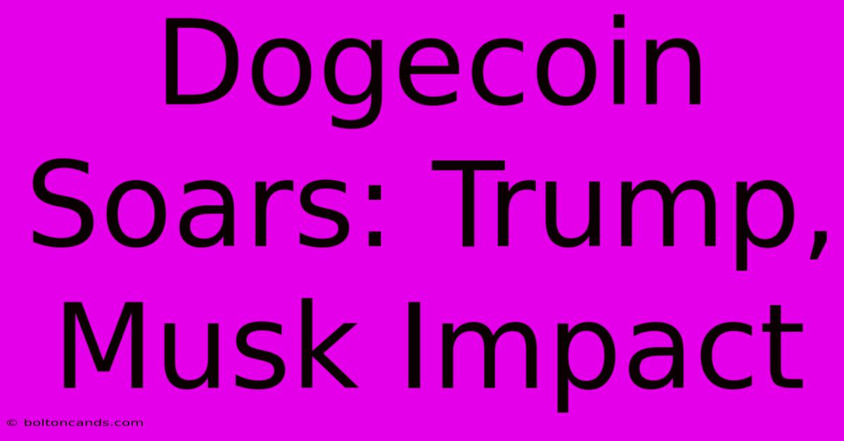 Dogecoin Soars: Trump, Musk Impact