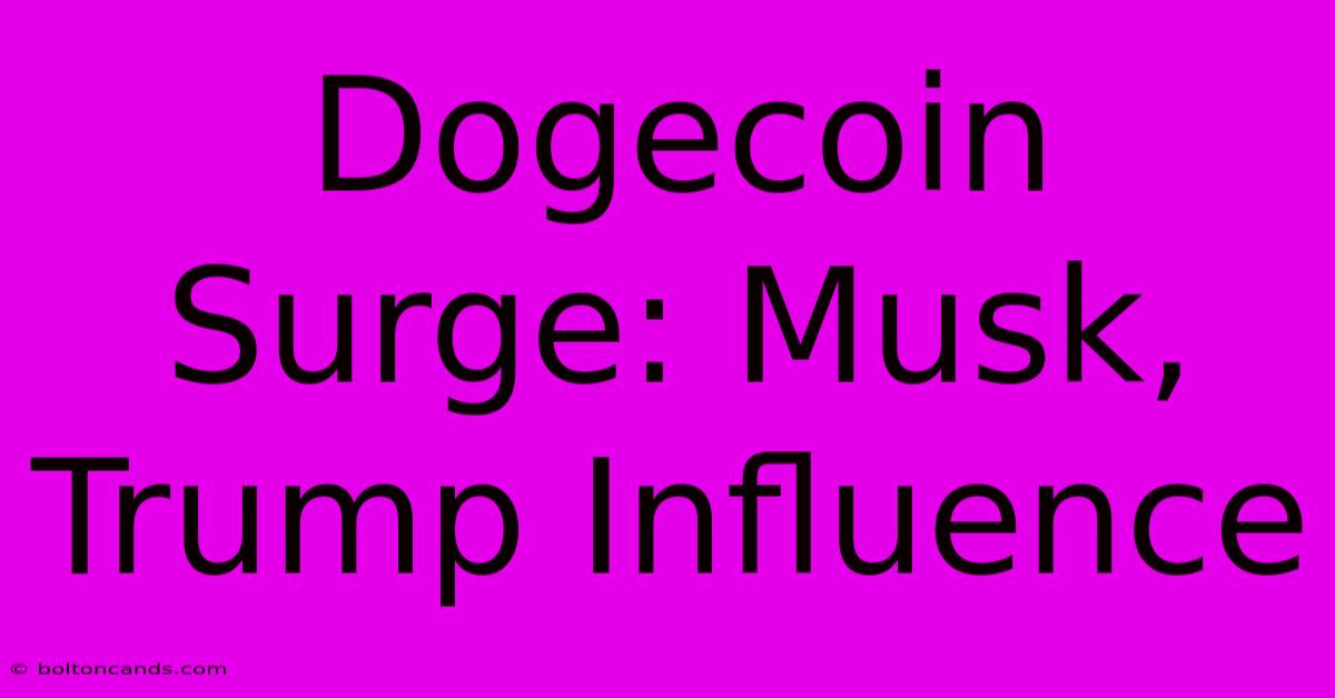 Dogecoin Surge: Musk, Trump Influence