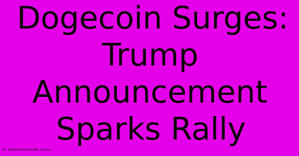 Dogecoin Surges: Trump Announcement Sparks Rally