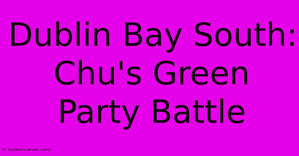 Dublin Bay South: Chu's Green Party Battle