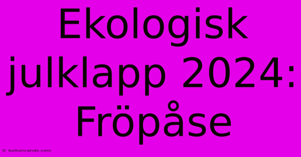 Ekologisk Julklapp 2024: Fröpåse 