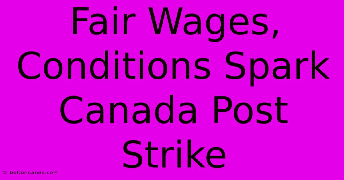 Fair Wages, Conditions Spark Canada Post Strike