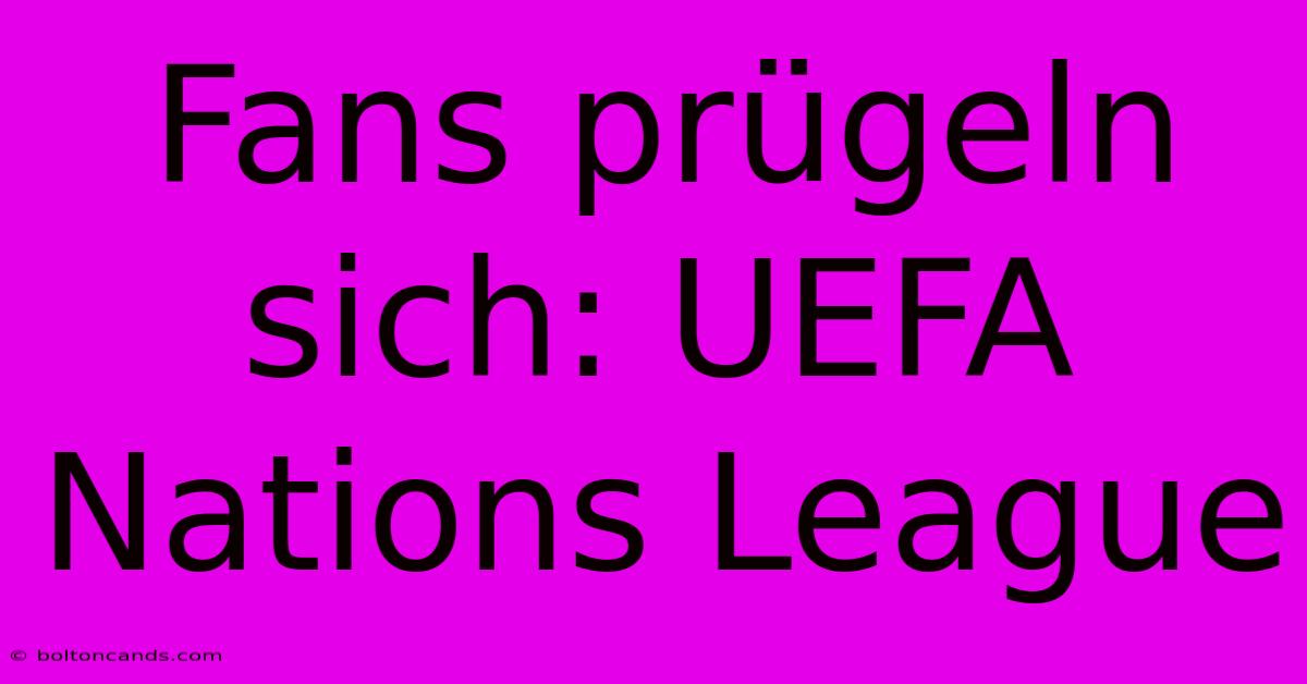 Fans Prügeln Sich: UEFA Nations League