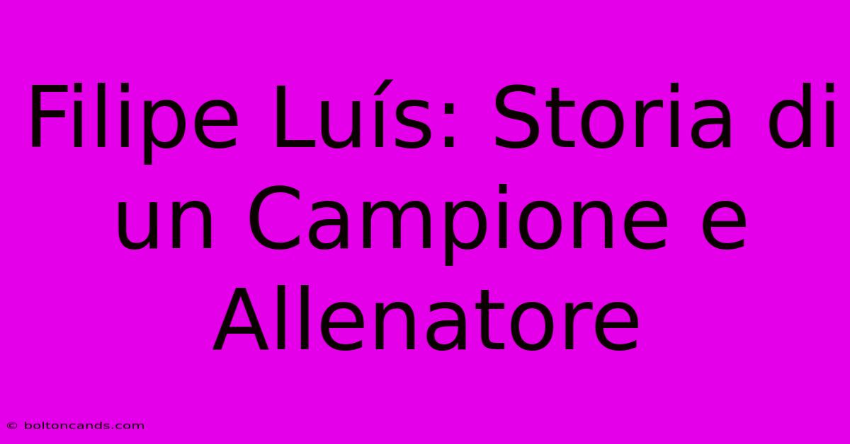 Filipe Luís: Storia Di Un Campione E Allenatore