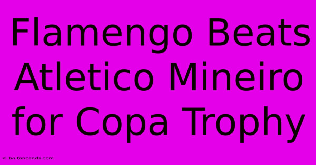 Flamengo Beats Atletico Mineiro For Copa Trophy