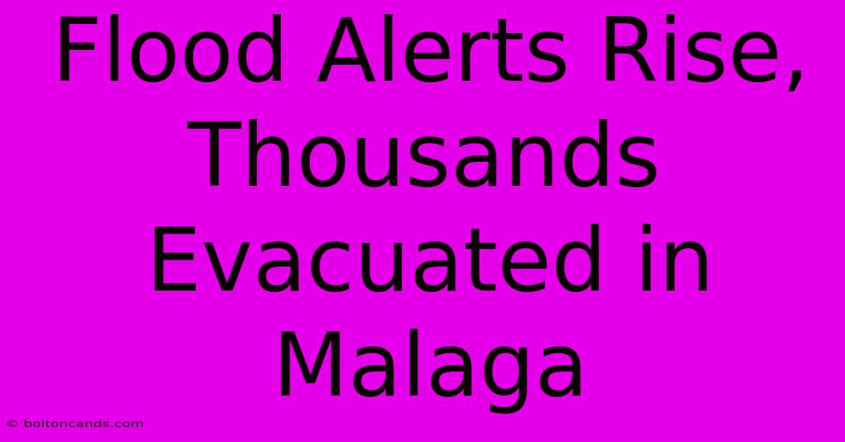 Flood Alerts Rise, Thousands Evacuated In Malaga