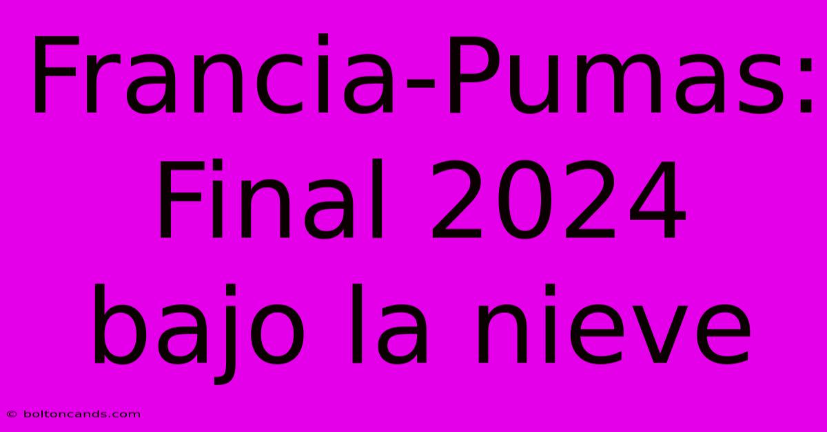 Francia-Pumas: Final 2024 Bajo La Nieve