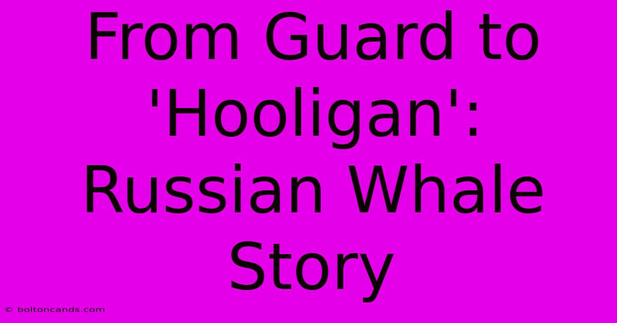 From Guard To 'Hooligan': Russian Whale Story