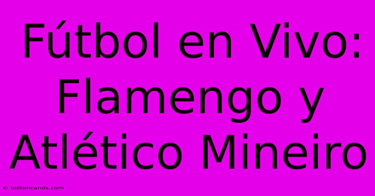 Fútbol En Vivo: Flamengo Y Atlético Mineiro  