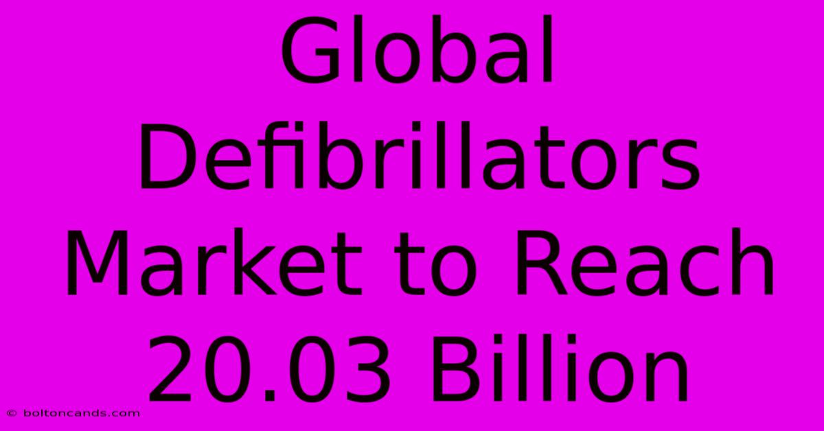 Global Defibrillators Market To Reach 20.03 Billion