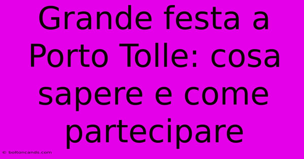 Grande Festa A Porto Tolle: Cosa Sapere E Come Partecipare