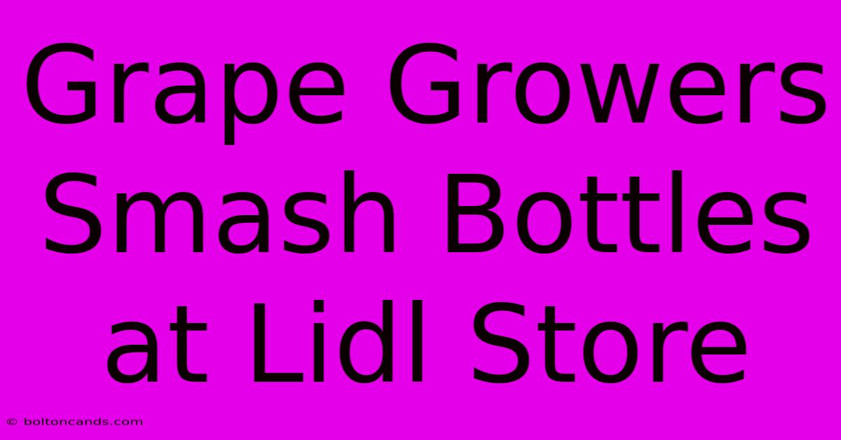 Grape Growers Smash Bottles At Lidl Store