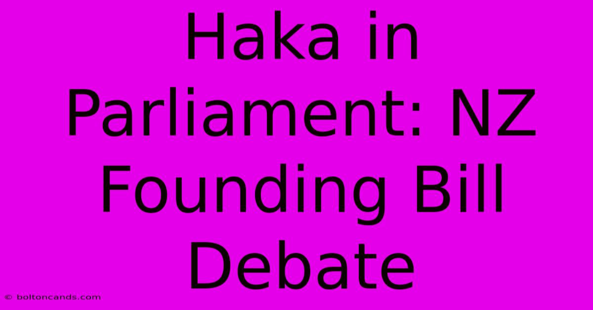 Haka In Parliament: NZ Founding Bill Debate 