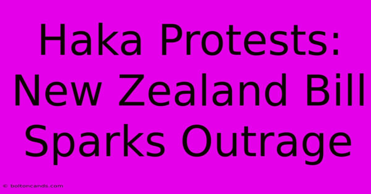 Haka Protests: New Zealand Bill Sparks Outrage