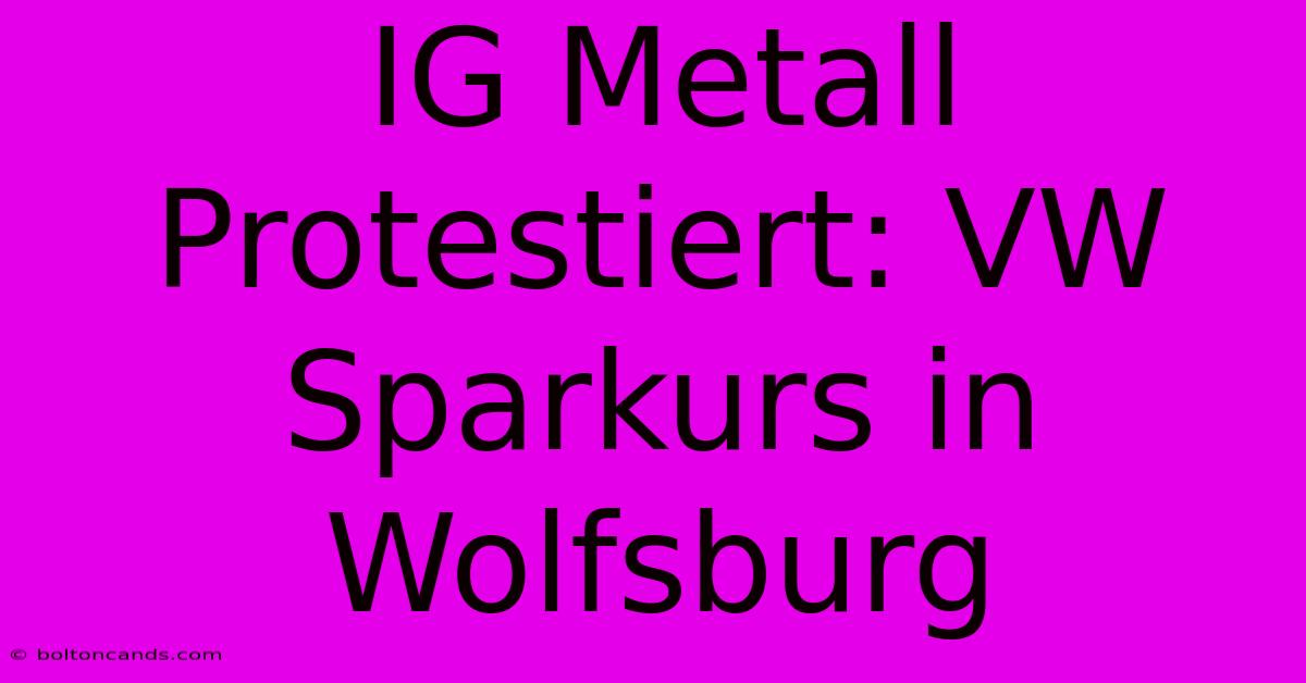 IG Metall Protestiert: VW Sparkurs In Wolfsburg