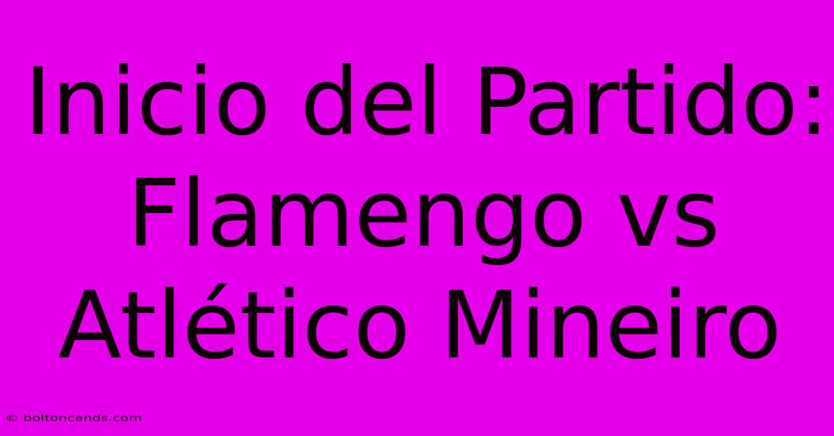 Inicio Del Partido: Flamengo Vs Atlético Mineiro