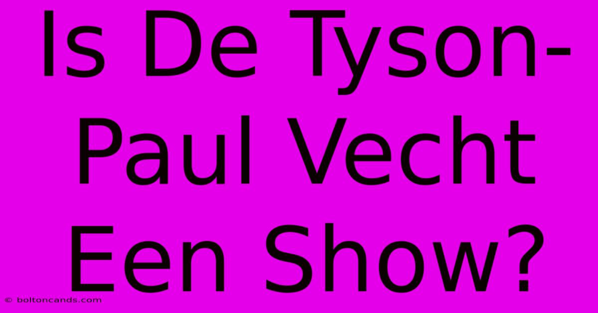 Is De Tyson-Paul Vecht Een Show?