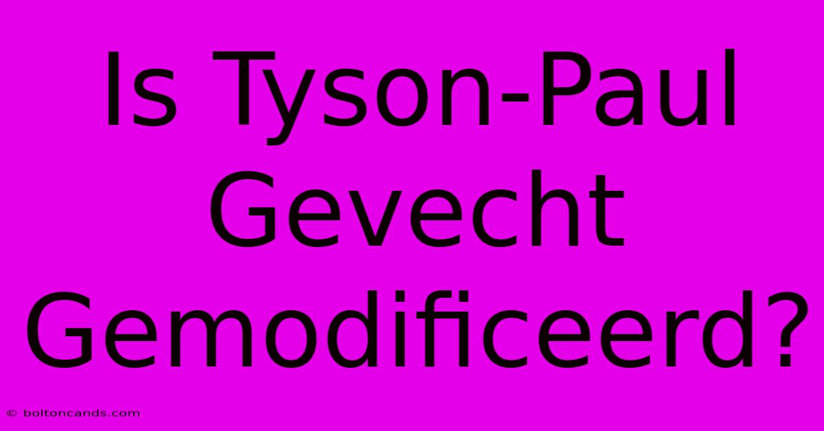 Is Tyson-Paul Gevecht Gemodificeerd?